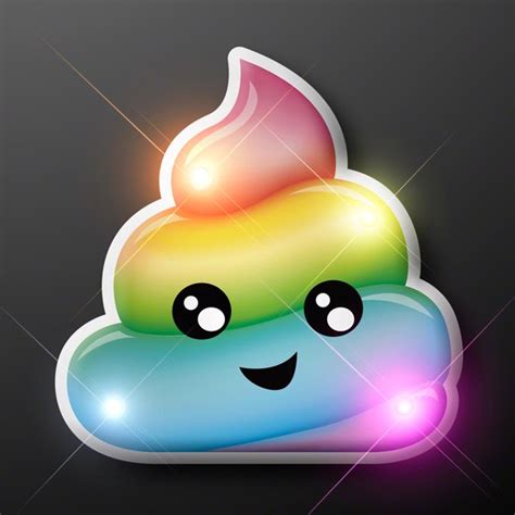 Flashingblinkylights Unicorn Poop Emoji Sparkling Led Pins