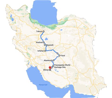 Iran Classic Route Guide For Tourist Map Sites Duration Legendaryiran