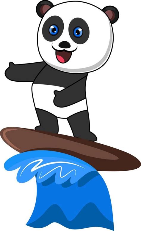 Panda Surfing Illustration Vector On White Background 13842536 Vector Art At Vecteezy