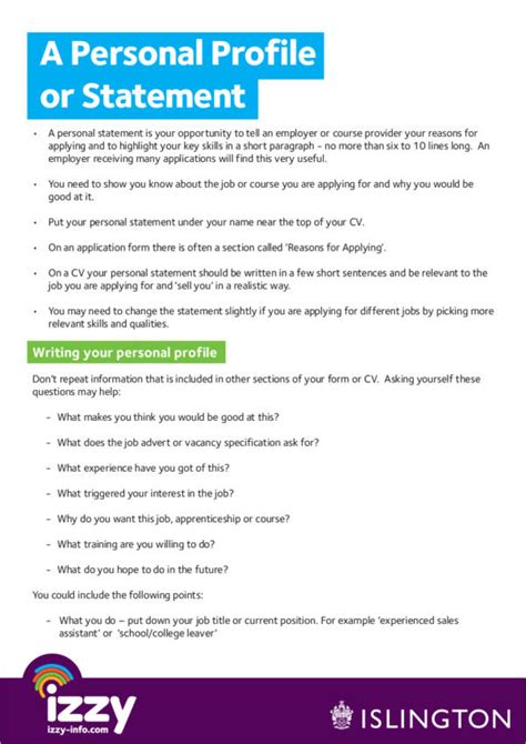 Personal Profile Template Free Download Word