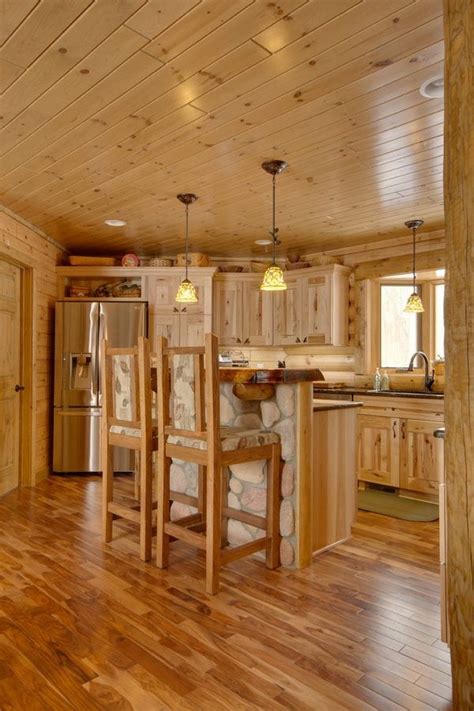 I think what makes them timeless is that the wood tones are a light true brown. rustic kitchen design ideas hickory cabinets hardwood ...