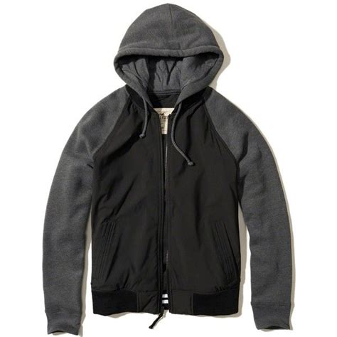 Hollister Hooded Bomber Jacket 80 Liked On Polyvore Featuring Mens