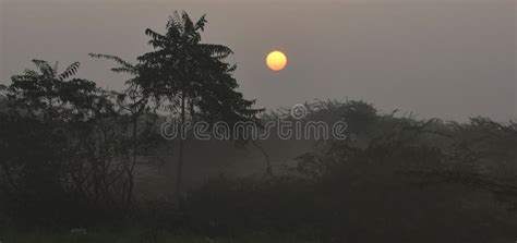 Beautiful Sunrise In Indian Village Stock Image Image Of Dusk