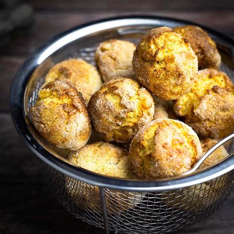 These are easy to make #glutenfree and tasty fabulous too, paired with your favorite air fryer fish recipe. Air Fryer Hush Puppies in the Ninja Foodi ~ The Salted Pepper