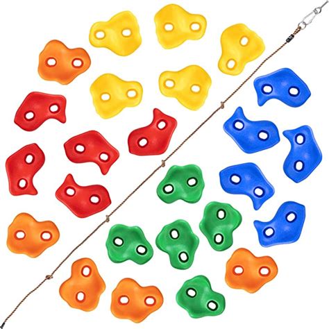 Sekkvy 25 Rock Climbing Holds With 98ft Knotted Climbing