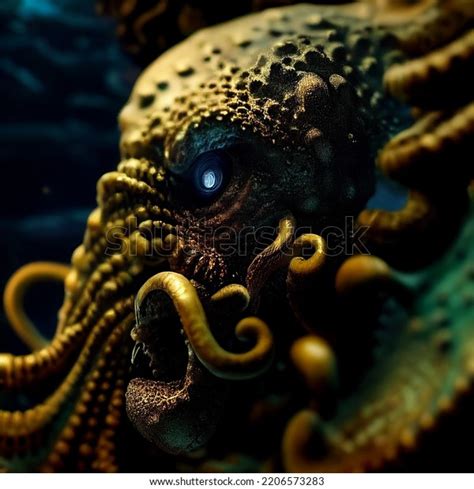 Kraken Scary Giant Squid Octopus Dark Stock Illustration 2206573283