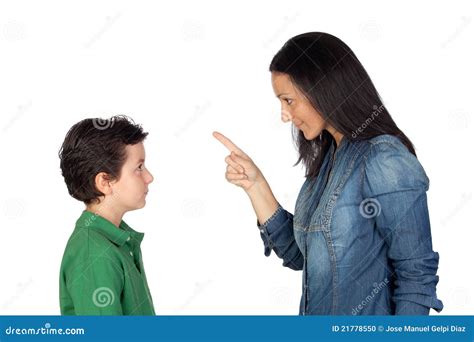Mother Scolding Her Son Stock Photo Image Of Denim Beautiful 21778550