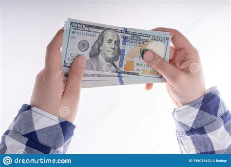 Hands Holding Cash Usd Dollar Banknotes Currency Cash Bill Concept
