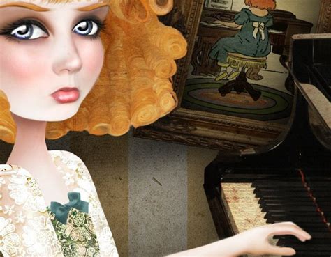 Redhead Lady Playing Piano Print Why Dream Fine Etsy
