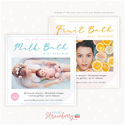 Milk Bath Fruit Bath Mini Sessions Template Strawberry Kit