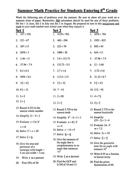 8th Grade Common Core Math Worksheets Common Core Worksheets
