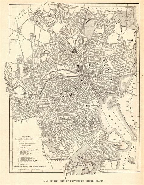 1904 Antique Providence Rhode Island Street Map Of Providence City Map