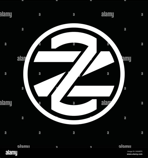 Zz Logo Monogram With Overlapping Style Vintage Design Template Stock