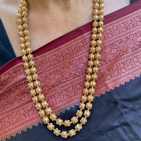Beaded Gold Necklace Matar Mala Indian Jewelry Gold Etsy