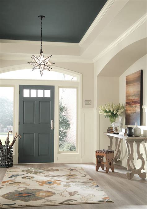 Dramatic Sherwin Williams Nouveau In 2020 Colored Ceiling Foyer