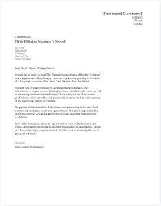 Office Manager Cover Letter Example And Tips