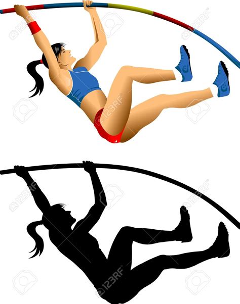 Retro pole vaulter #1145669 by patrimonio. Library of pole vault clip art black and white free png ...