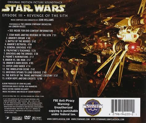 Talkstar Wars Episode Iii Revenge Of The Sith Soundtrack