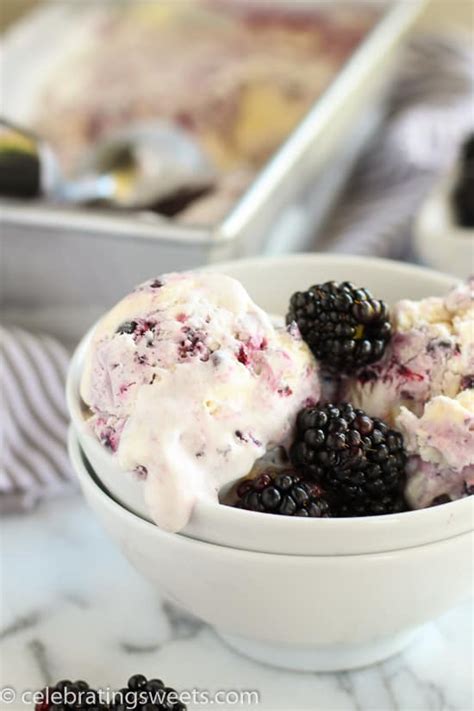 No Churn Blackberry Ice Cream Celebrating Sweets
