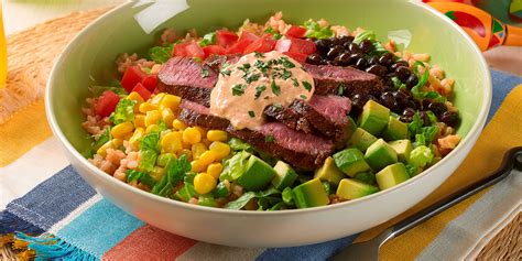 Steak Burrito Bowls With Spicy Chipotle Dressing Full Circle Market