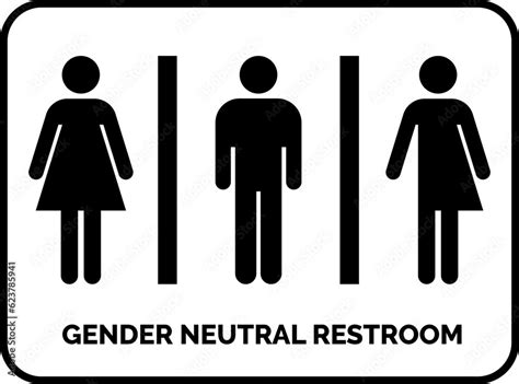 Gender Neutral Restroom Signall Gender Restroom Sign Stock Vector