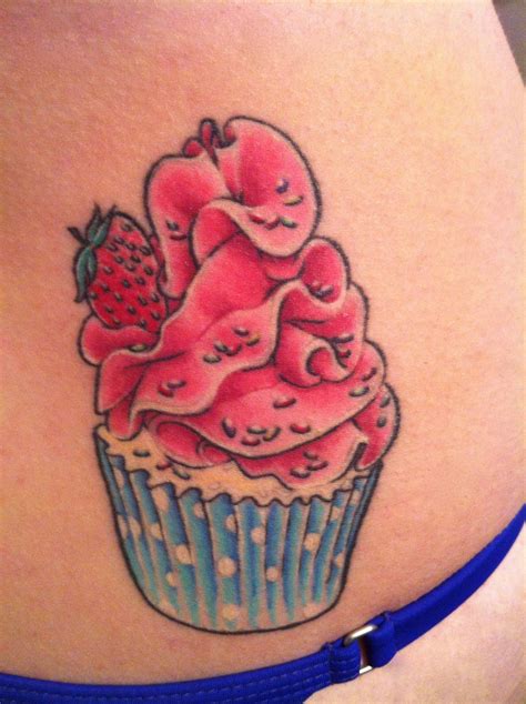 Cupcake Tattoo The Strawberry Is A Tribute To My Dad As He Was A Huge