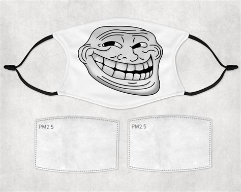 Internet Troll Face Pre-printed Custom Face Mask | Etsy