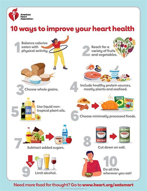 The Ten Ways To Improve Your Heart Health Infographic American Heart