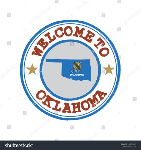Vector Stamp Of Welcome To Oklahoma With States Royalty Free Stock