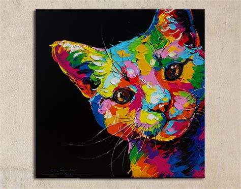Cat Portrait Acrylic Painting On Canvas By Sumareeart On Etsy Cat