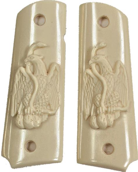 Colt 1911 Ivory Like Grips Mexican Eagle With Snake