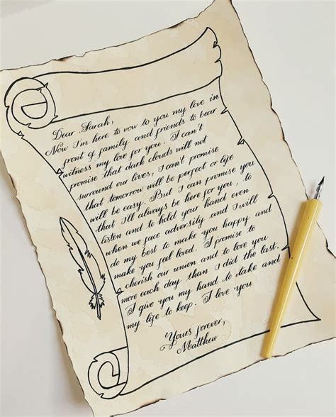 Letter For A Loved One Handwritten Antique Scroll Letter Etsy