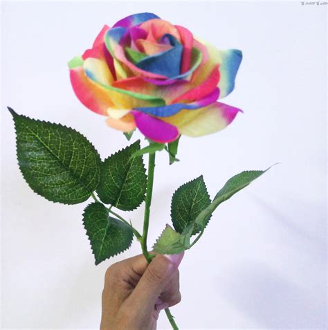 The flower color is gorgeous, the shape is unique, the dignified and elegant, the storage time is long, and it blooms like spring in all seasons; 15 PCS Single Stem Fake Colorful Silk Flower Artificial ...