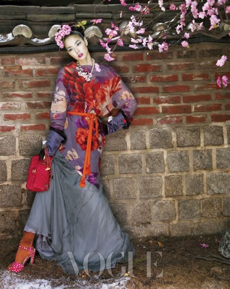Korean Vogue Vogue Editorial Editorial Fashion Floral Fashion Ethnic Fashion Asian Fashion