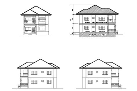 House Front Elevation Design Drawing Download Free Elevation Drawing Of House In Autocad