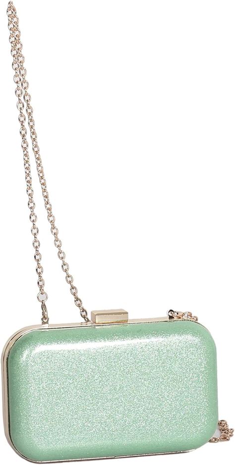 Domo Mint Green Sparkle Clutch Evening Bag Uk Shoes And Bags