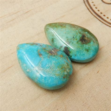 Sale 2 Pcs Turquoise Teardrop Gemstone Cabochon 20x14x7mm