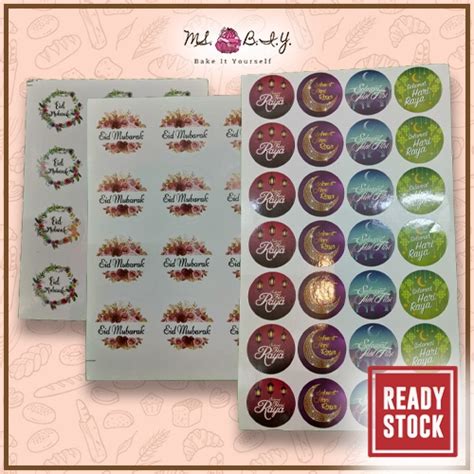【ready Stock】sticker Label Hari Raya Aidilfitri Eid Mubarak Hari