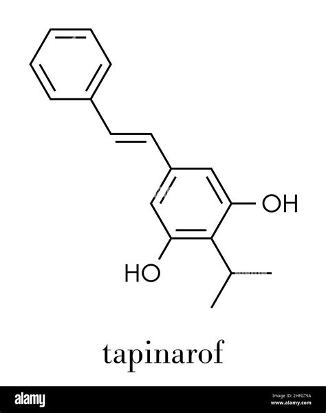 Benvitimod Or Tapinarof Psoriasis Drug Molecule Skeletal Formula Stock
