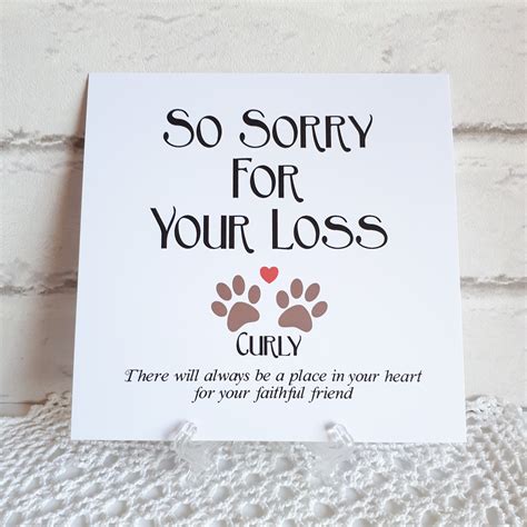 Pet Condolence Sympathy Card On The Loss Of Your Pet Dog And 247
