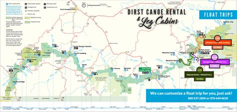 River Map Dirst Canoe Rental And Log Cabins Buffalo National River