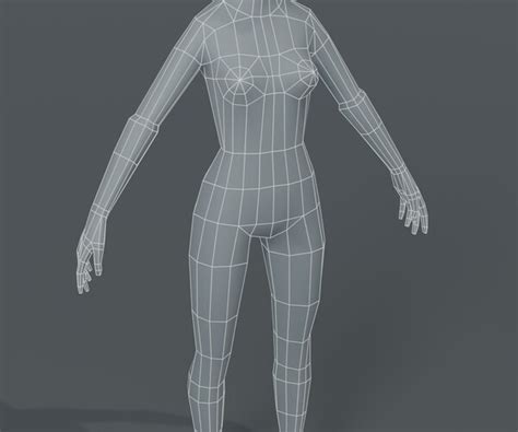 Artstation Female Body Base Mesh 3d Model 1000 Polygons Game Assets