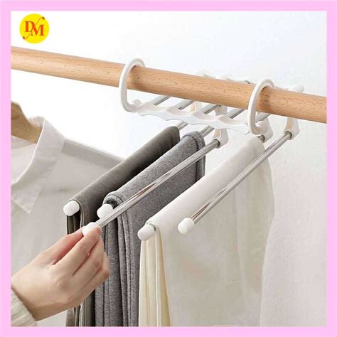 5 In 1 Pant Rack Hangers For Clothes Multifunction Shelves Wardrobe