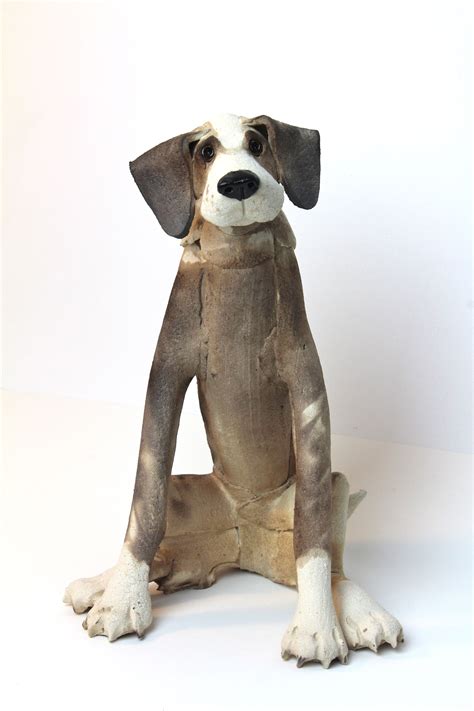 When looking for pet insurance in richmond, va, for my cat, i wanted to find a company i could be with for a long time. Patchy Sitting Dog #ceramic #sculpture #dog #pet | Dog sculpture, Pottery animals, Dog art