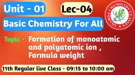 L Formation Of Monoatomic And Polyatomic Ion Youtube