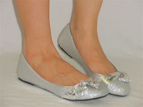 Cute Soft Ballet Flats Rhinestone Bow Accent Rubber Grip Glitter Ebay