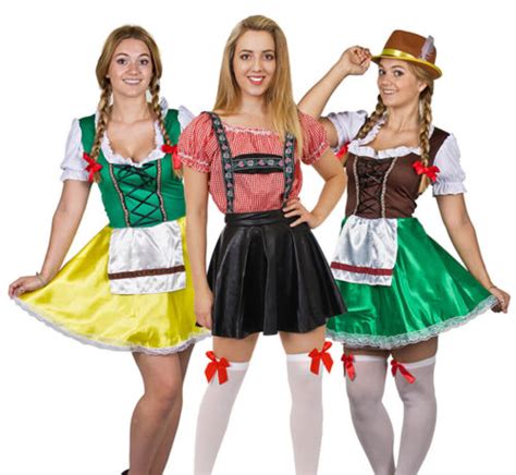 Abito Donna Costume Bavarese Lederhosen Oktoberfest Birra Tedesca