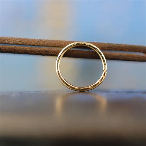 Gold Nose Ring Hoop Textured Choose Thin Nose Ring Or Thick Etsy Canada