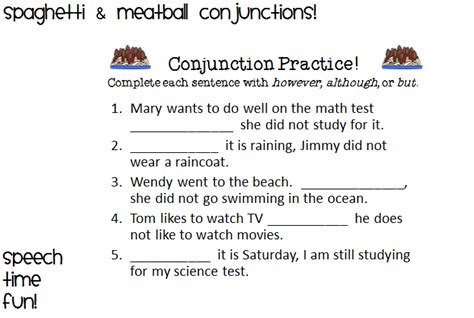 Spaghetti And Meatball Conjunctions Using Although However