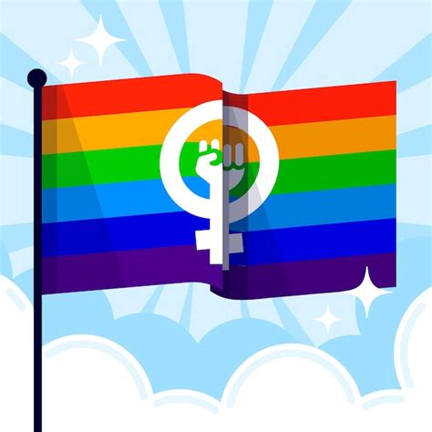 Ilustração da bandeira lgbt feminista plana Vetor Grátis
